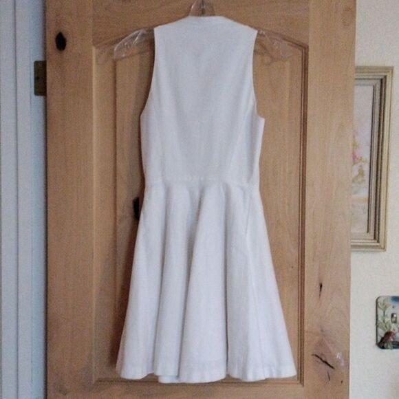 Armani Exchange White Cotton Blend Dress - Picture 5 of 12